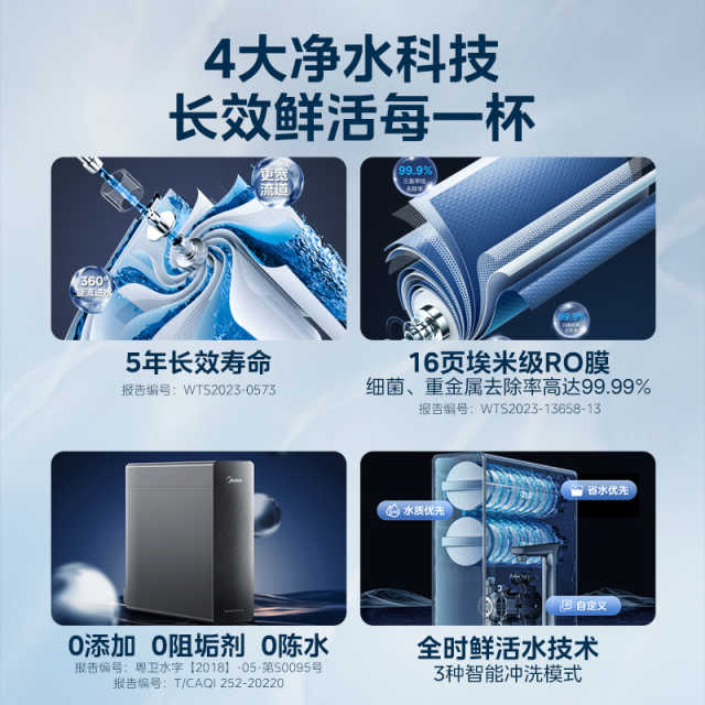 MRC1976-1000G 专卖店专供 美的 巨瀑 橱下式净水机