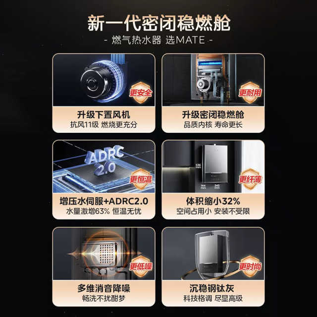 【年度推荐】美的燃气热水器 13L 下置风机 新一代密闭稳燃舱 水伺服 JSQ25-MATE