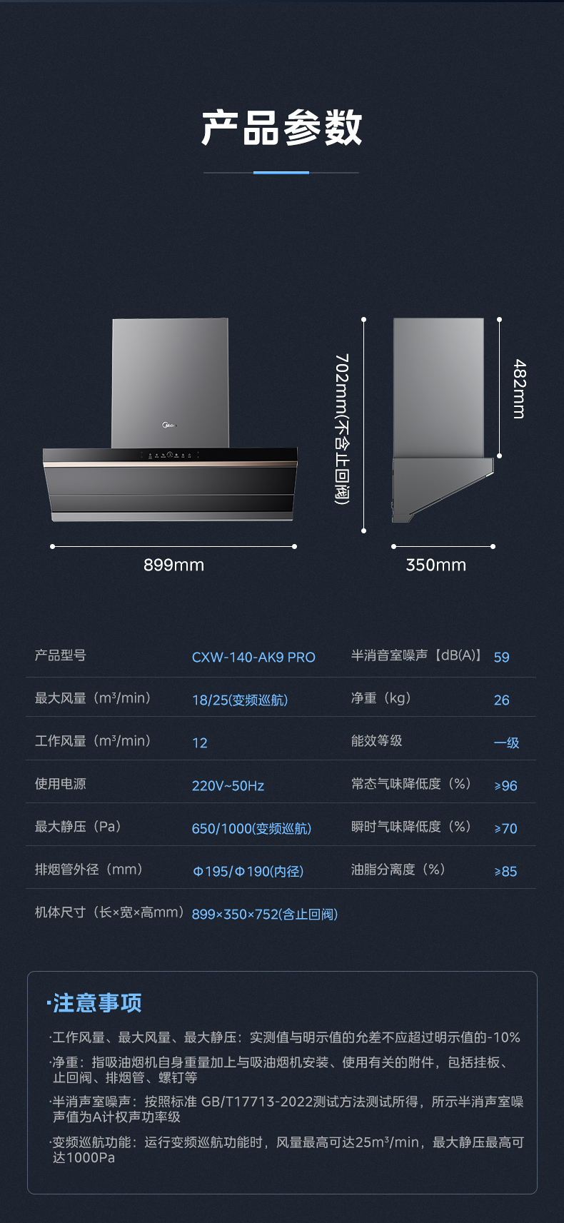 美的吸油烟机 价格表图片