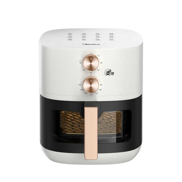 美的炎烤空气炸锅 5.3L 立体双热源 超大可视窗 免洗免翻面 MF-KZE5303T