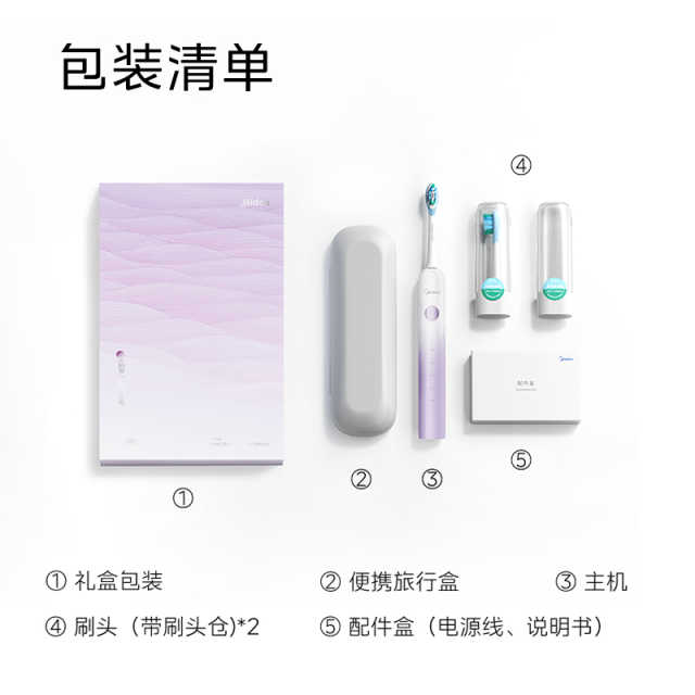 美的_电动牙刷_YM3_冰玉紫