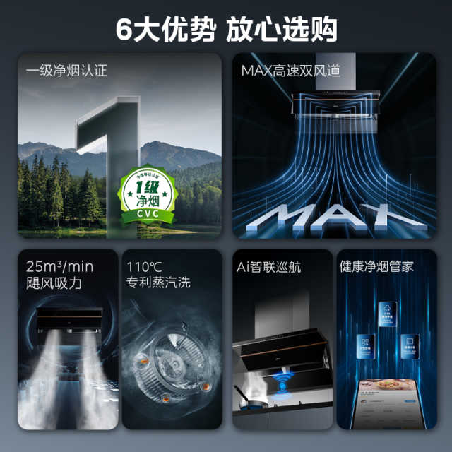 CXW-140-YL25M 超薄双吸式油烟机 触摸+挥手 冷轧板喷涂+玻璃 中国