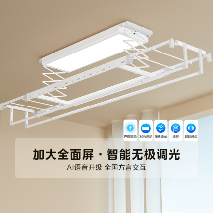 美的电动晾衣机 MLY-D30L D 极地白 升降60W、照明30W、离线语音
