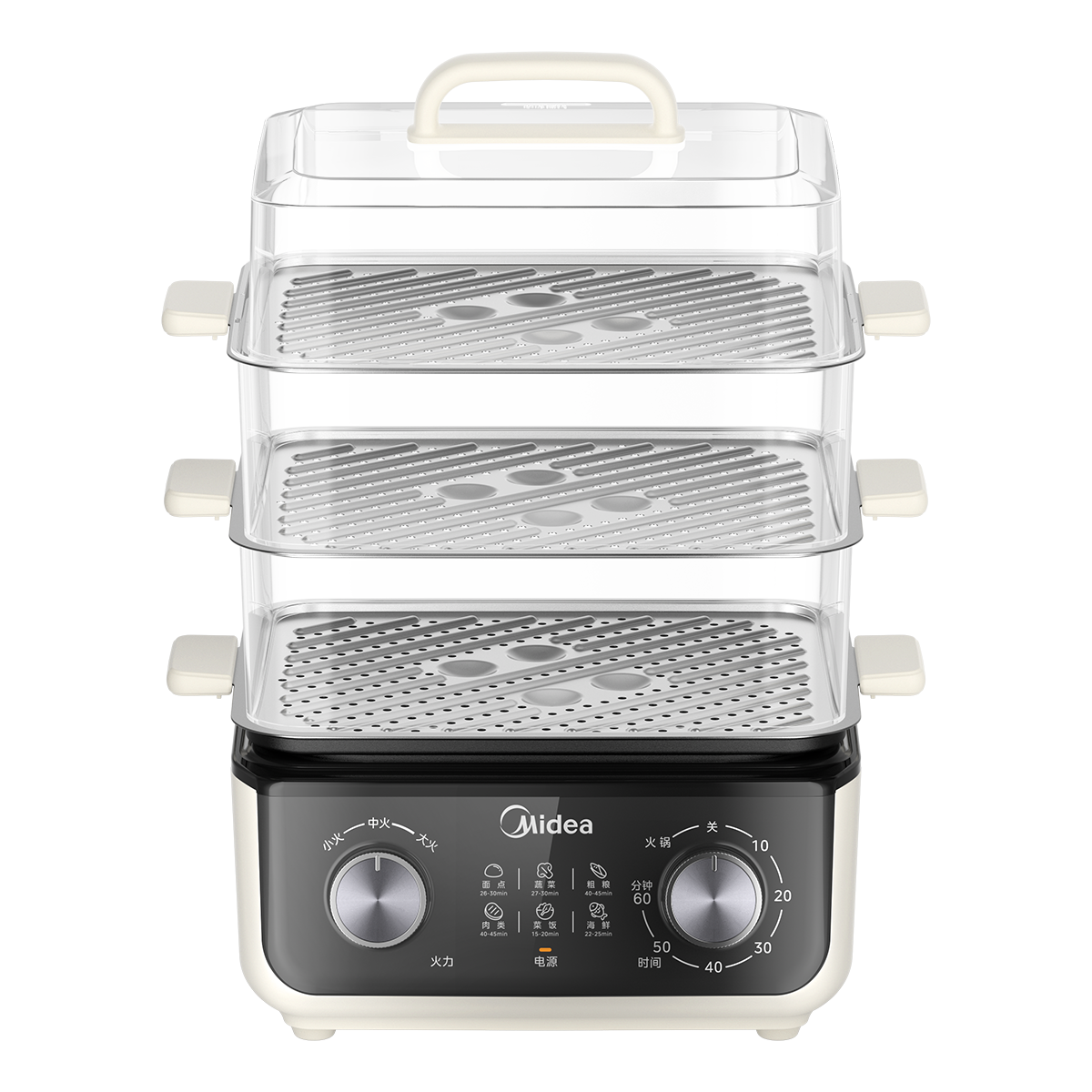 【速锁鲜嫩】电蒸锅17.5L  旋钮双控 分体可拆 1600W功率 MZ-ZGE2723X93C 