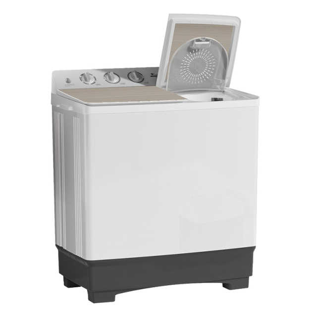 TP150-167E 双桶洗衣机 极地白 门盖摩卡金拉丝 钢化玻璃 220V,1Ph 50Hz