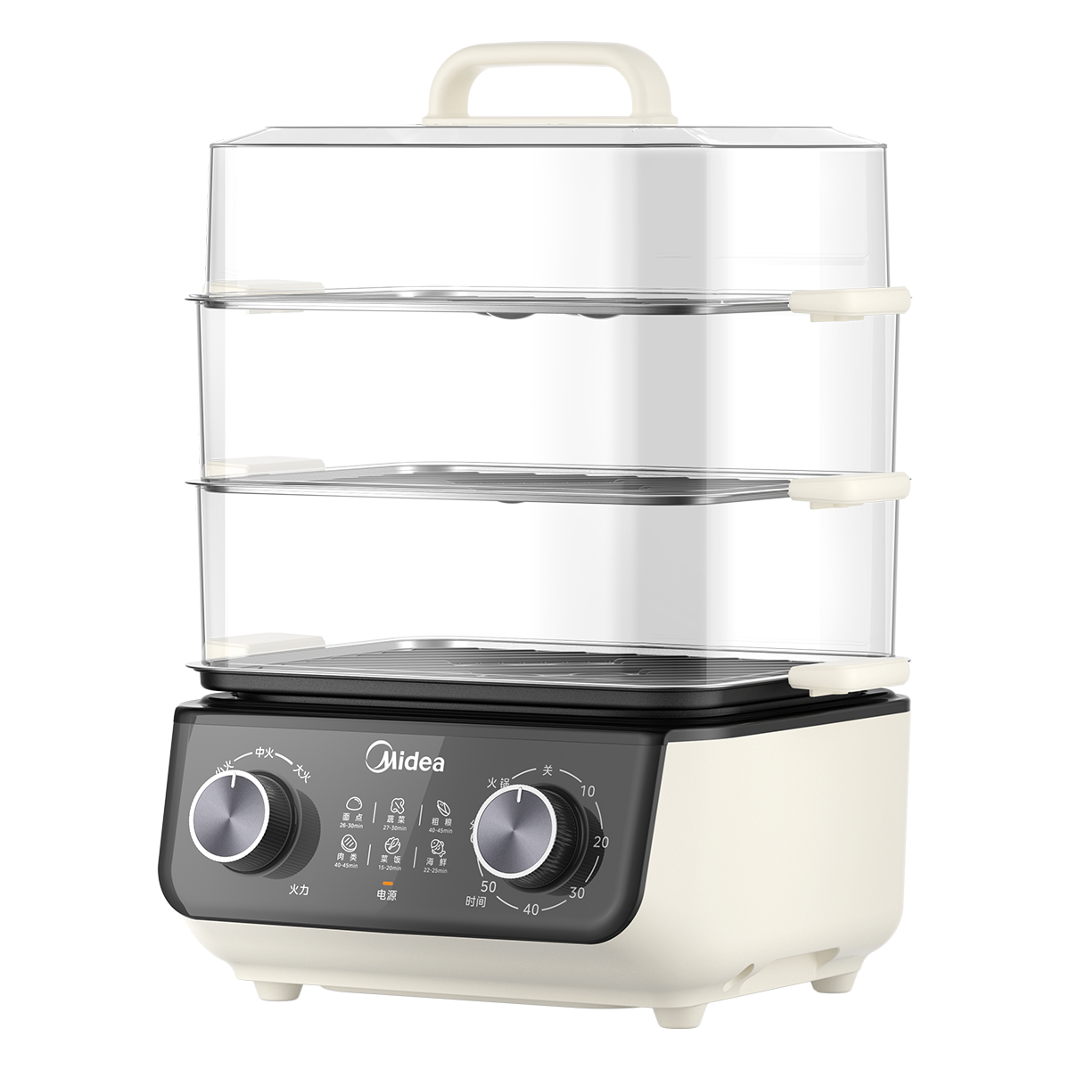 【速锁鲜嫩】电蒸锅17.5L  旋钮双控 分体可拆 1600W功率 MZ-ZGE2723X93C 