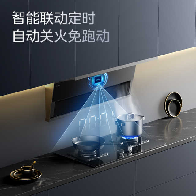 CXW-300-YZ23M 顶侧双吸式油烟机 触摸+挥手 冷轧板喷涂+玻璃 中国