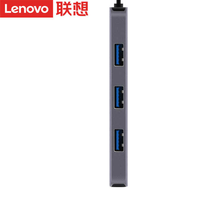 联想USB-C集线器F1-C03 Type-C转千兆网口转USB铝合金材质