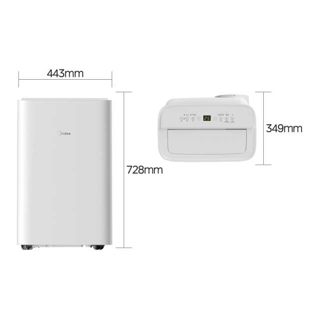 美的移动空调1.5匹 厨房露台空调 万向轮WIFI遥控净化除菌 KY-35/N8Y-PX