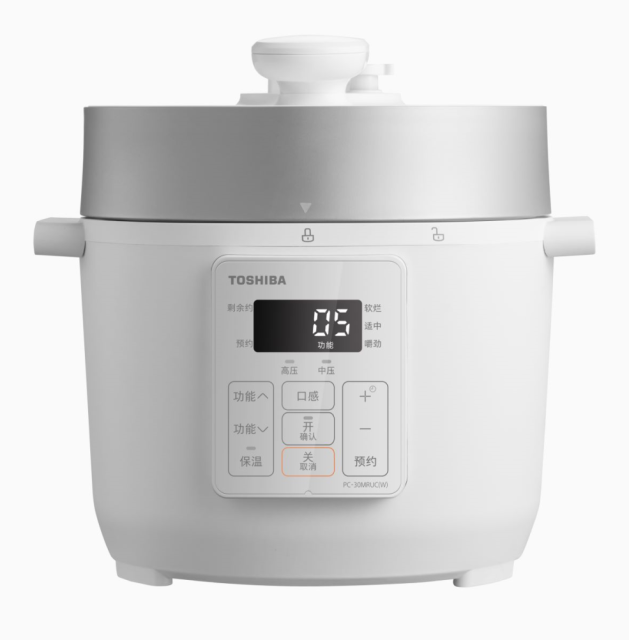 东芝 电压力锅3L 双压萃鲜焖煮 日本进口备长炭釜 PC-30MRUC(W)