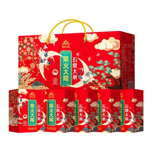柴火大院 五常大米礼盒 1kg*5盒 5kg （单位：套）