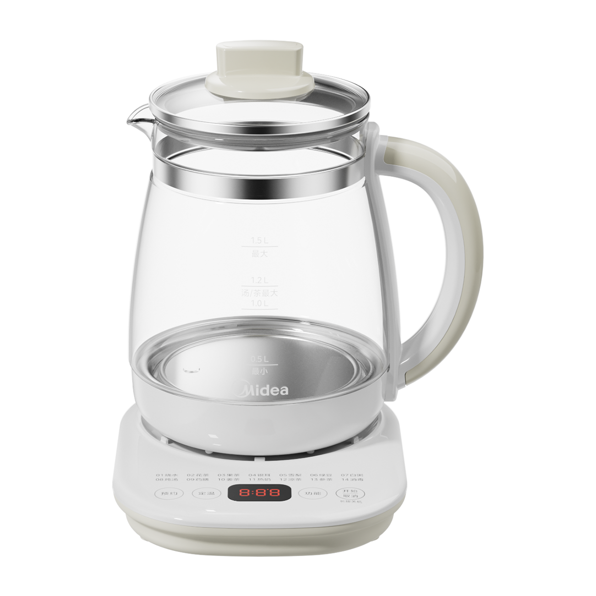 美的 养生壶 MK-YS15P202 1.5L全自动煮茶壶 24h预约烧水壶