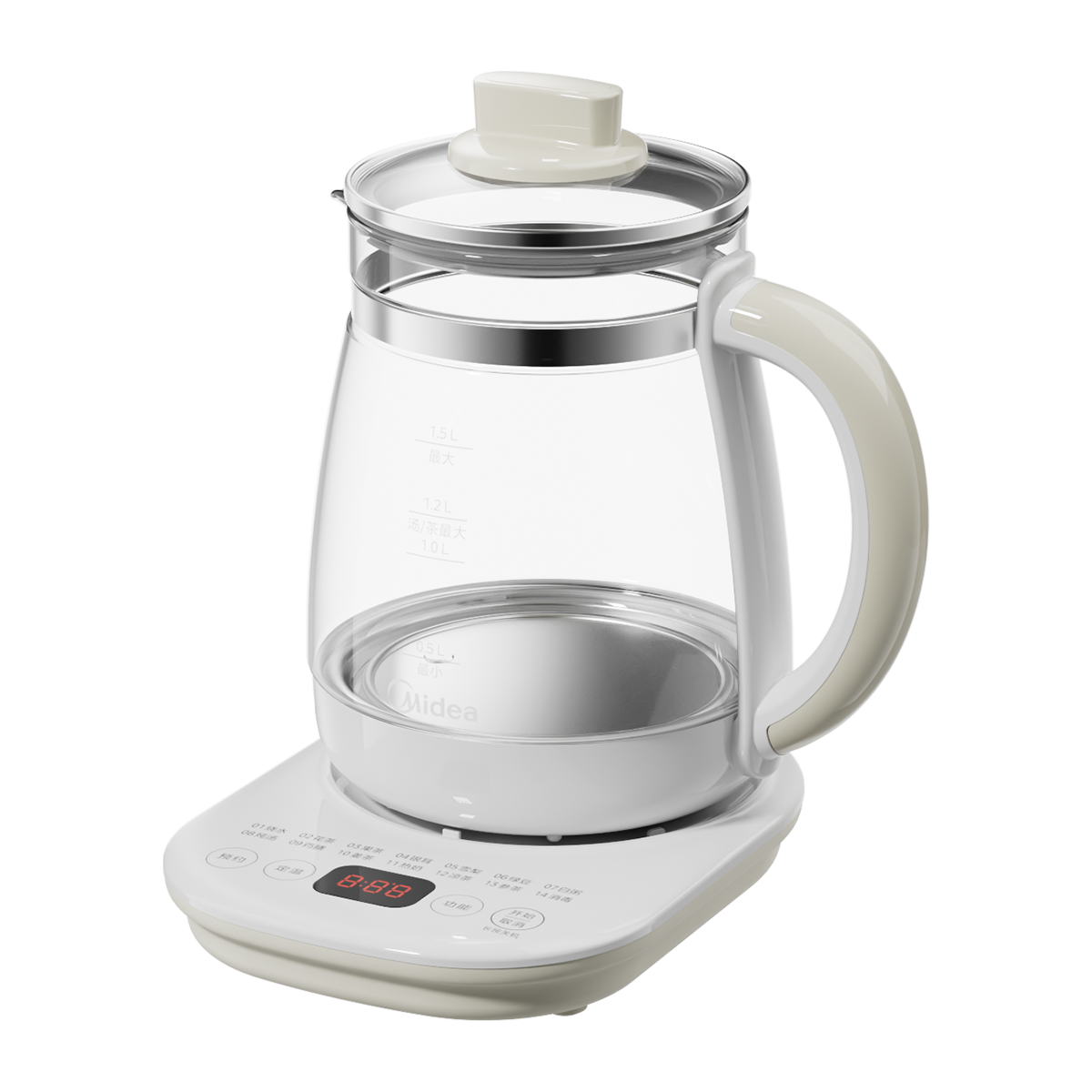 美的 养生壶 MK-YS15P202 1.5L全自动煮茶壶 24h预约烧水壶