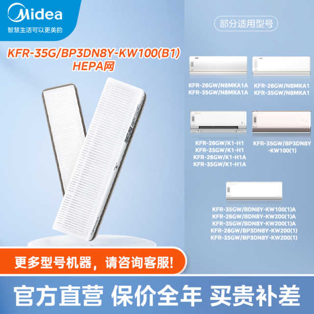 【空调滤芯】美的新风挂机HEPA滤网 KFR-35G/BP3DN8Y-KW100(B1)