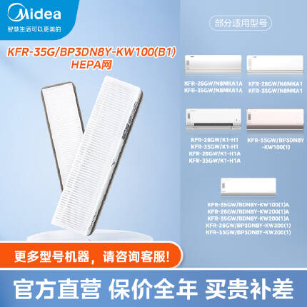 【空调滤芯】美的新风挂机HEPA滤网 KFR-35G/BP3DN8Y-KW100(B1)