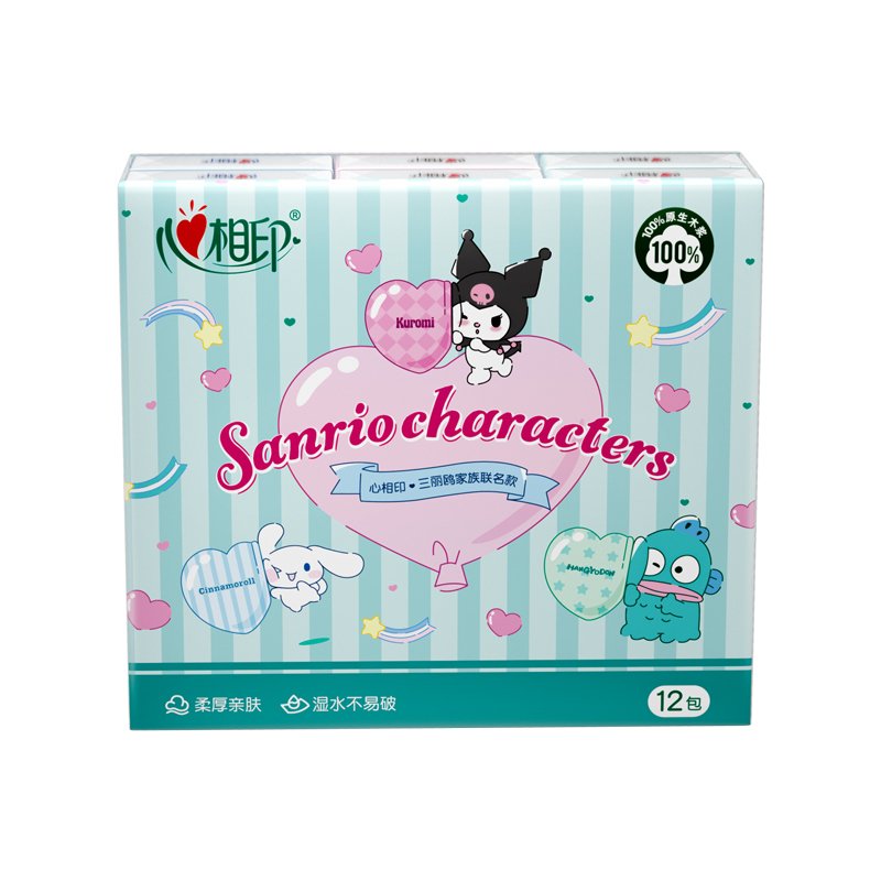 心相印  C2910（单条）三丽鸥联名款12包装四层手帕纸*1条 ZZA0000671