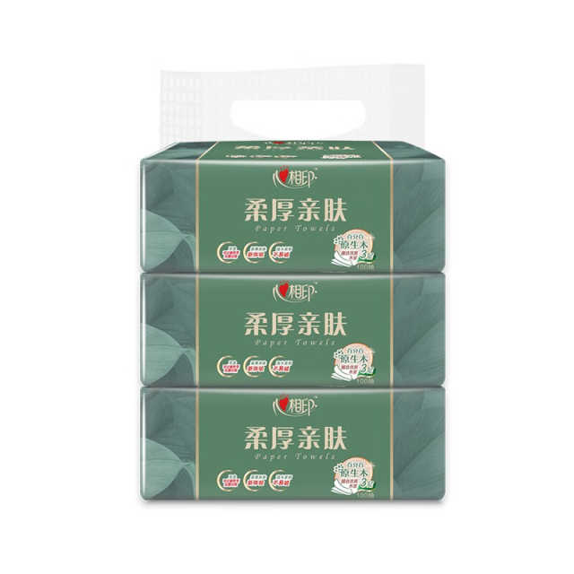 心相印 3DT100三层100抽塑装纸面巾3包*1提 ZTA0000017