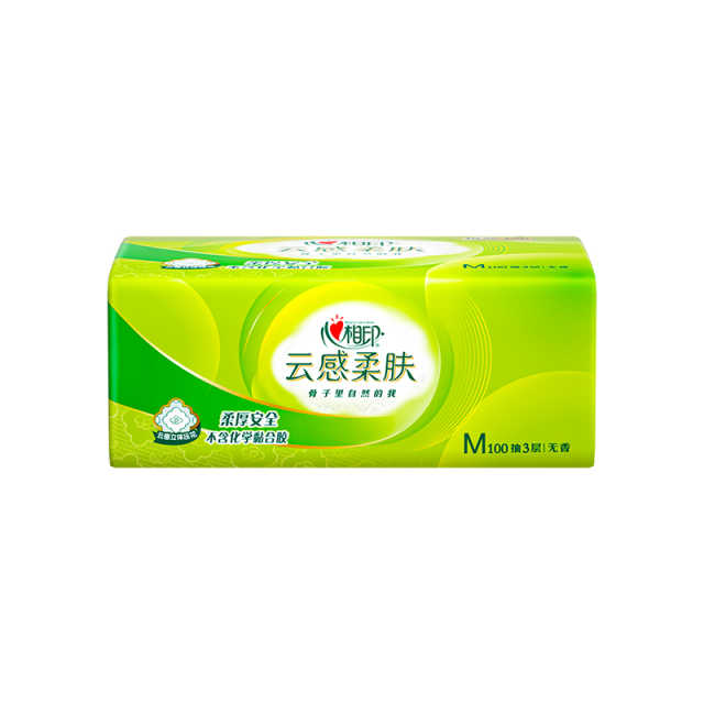 心相印  3DT18100 云感100抽3包三层立体压花塑装纸面巾（M码）	ZTADA01718