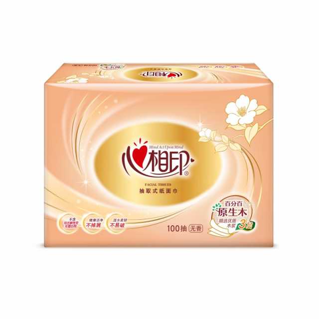 心相印  金装金典100抽三层塑装纸面巾3包装（DT58100、DT55100随机发货）