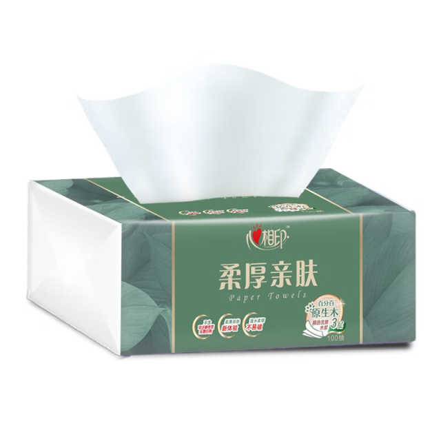 心相印 3DT100三层100抽塑装纸面巾3包*1提 ZTA0000017