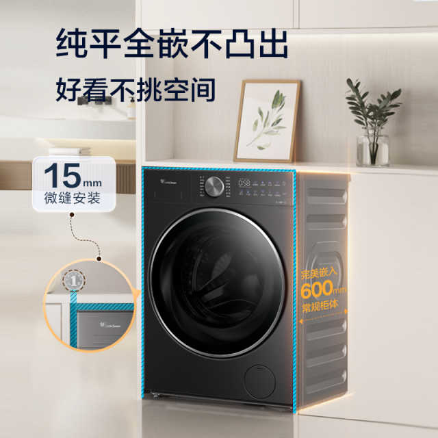 小天鹅小乌梅2.0轻奢版e20 10kg滚筒洗衣机 纯平全嵌 水魔方冷水洗TG10DE20