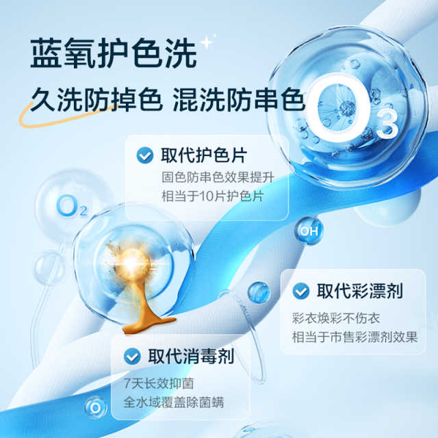 小天鹅小蓝鲸2.0 10kg滚筒洗衣机 极地白蓝氧护色 TG10VE80