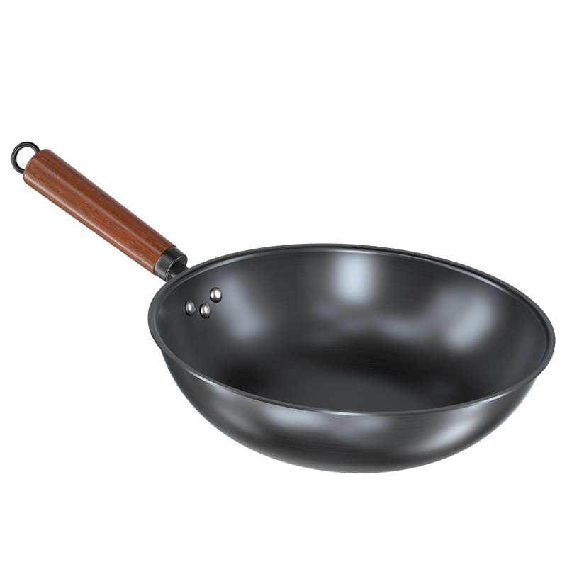 美的 电磁炉炒锅 精铁0涂层炒锅 凹灶爆炒专用锅 易洁少油烟 电燃通用 CGG3201