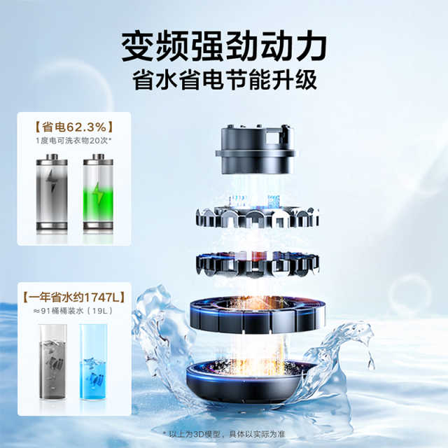 TB100M092DZ 波轮全自动洗衣机 瑾瑜蓝,普通银丝印 波轮式 220V,1Ph 50Hz