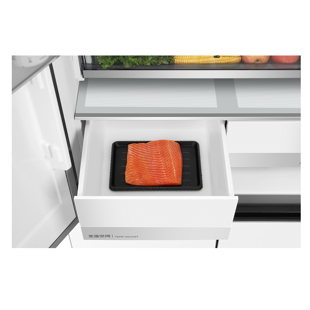 美的 冰箱 BCD-521WUSGPZM 凝光白