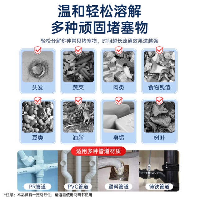 水卫仕管道疏通剂500g/瓶 纸品清洁