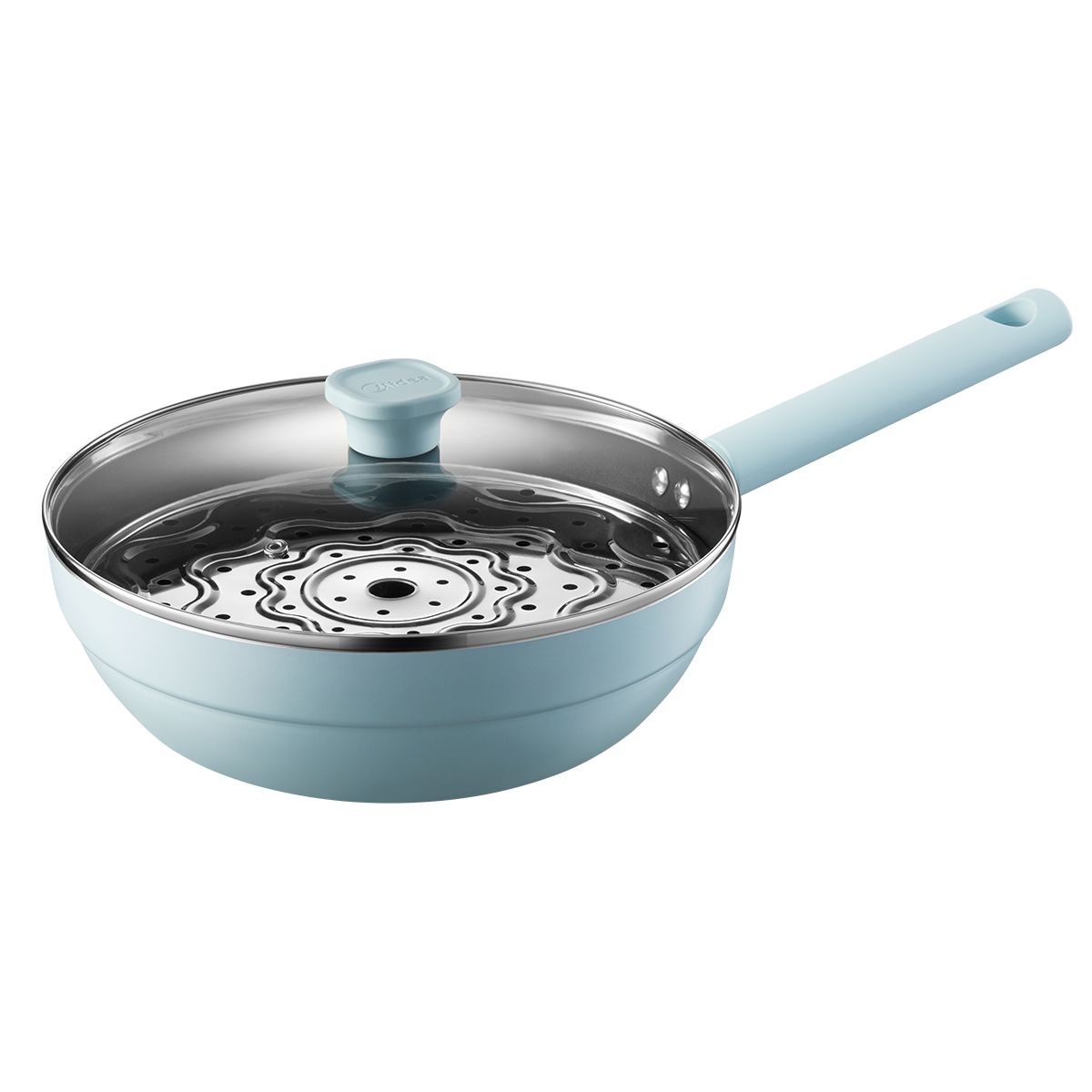 美的 炒锅 MP-CL28S01T 28口径  玻璃盖  可进洗碗机