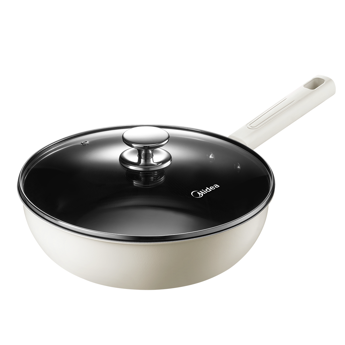 电磁炉白玉陶铁炒锅 0氟不沾 不挑炉灶 一锅多用 MC-CGC2802 啡箱