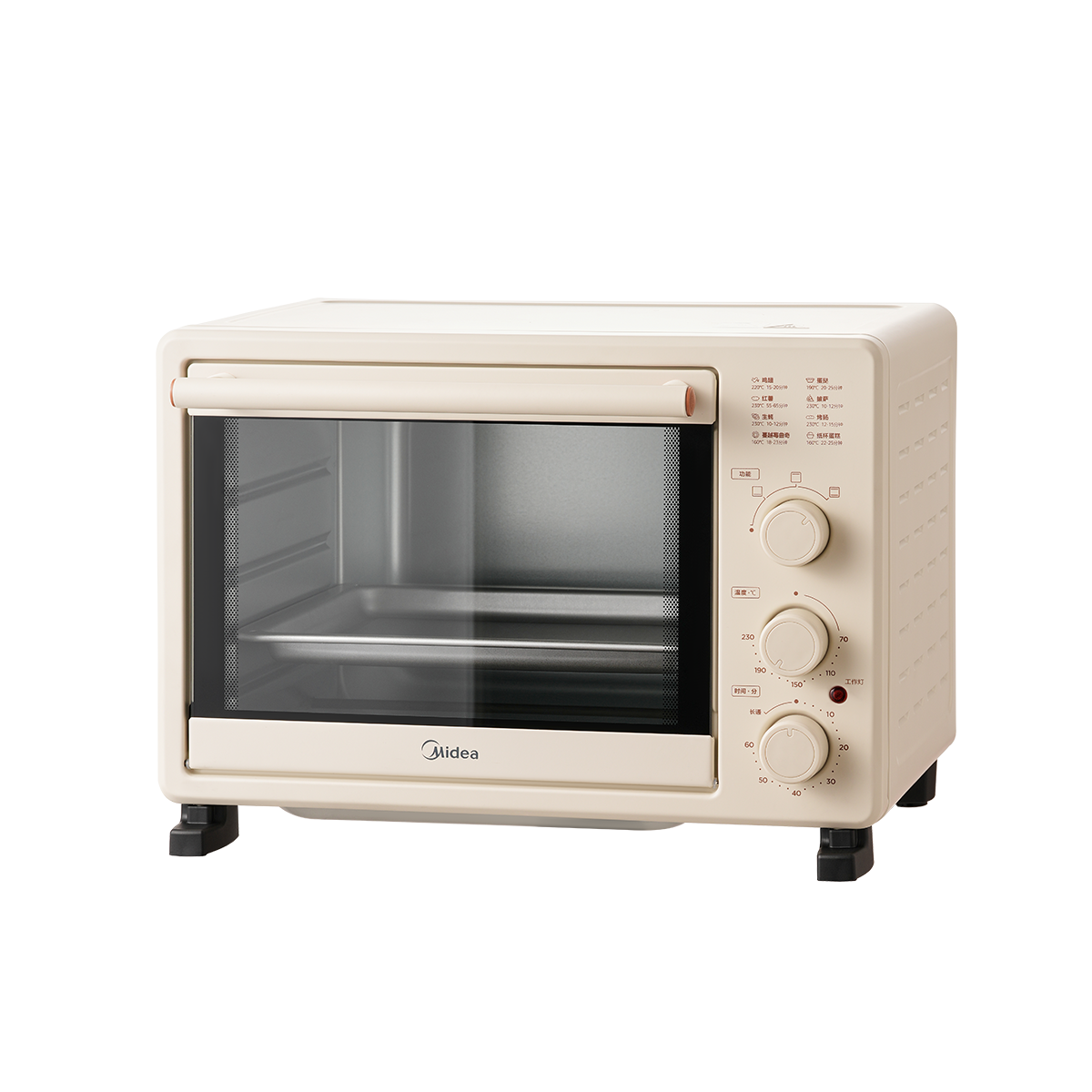 美的 电烤箱家用30L大容量高颜值家庭烘焙烧烤广域控温烤箱PT30K3