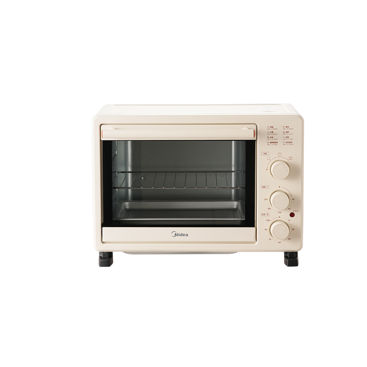 美的 电烤箱家用30L大容量高颜值家庭烘焙烧烤广域控温烤箱PT30K3