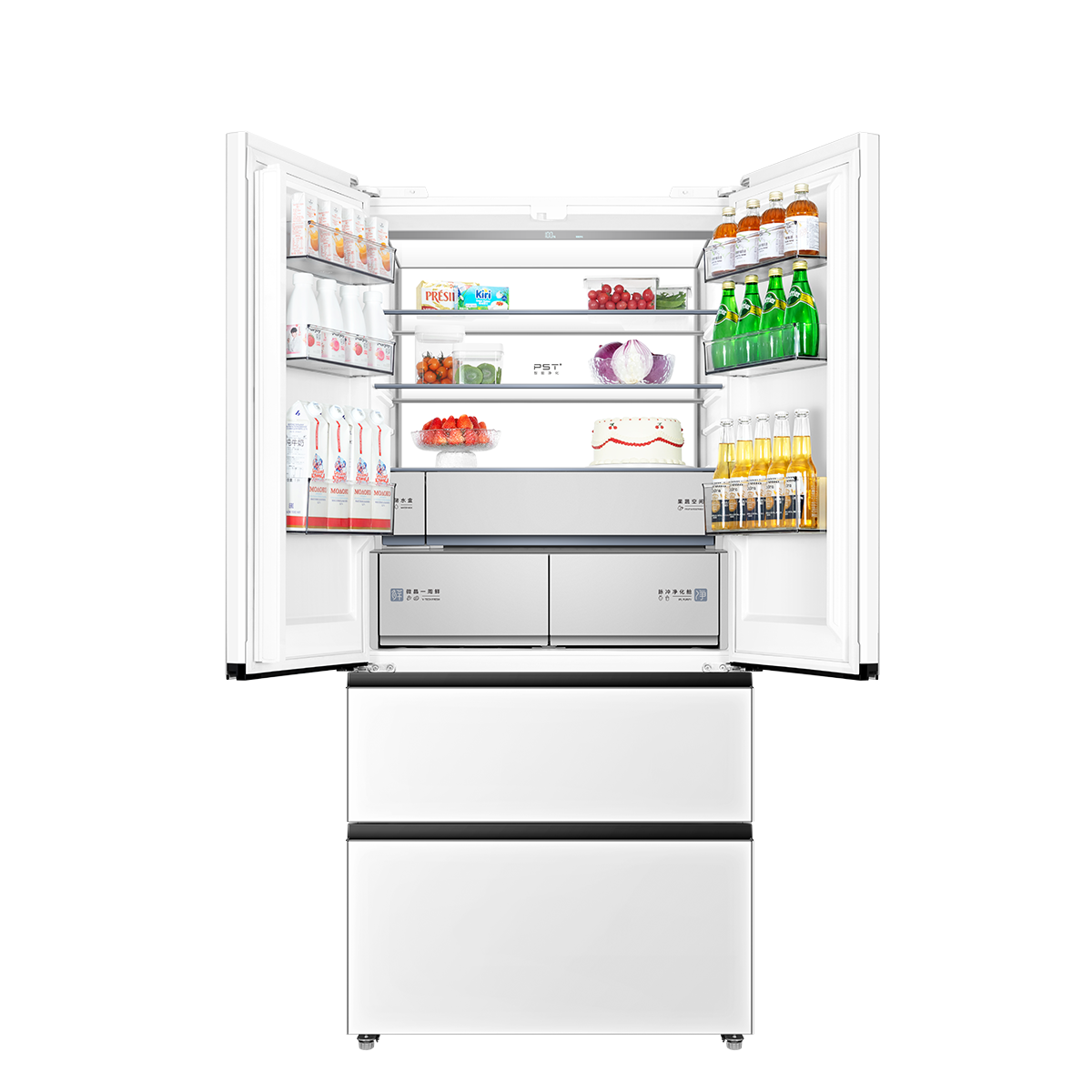 美的 冰箱 BCD-600WUFGPZMA 珍彩白