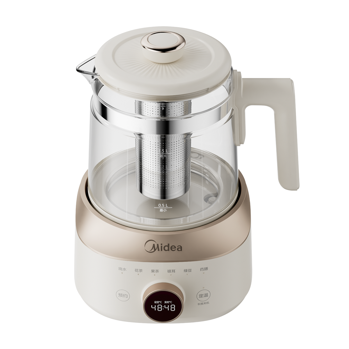 美的养生壶 MK-YS15B201 220V 丝印  壶盖带滤网 GB