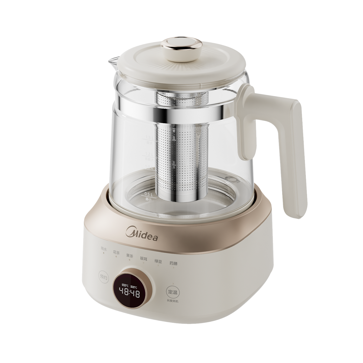 美的养生壶 MK-YS15B201 220V 丝印  壶盖带滤网 GB