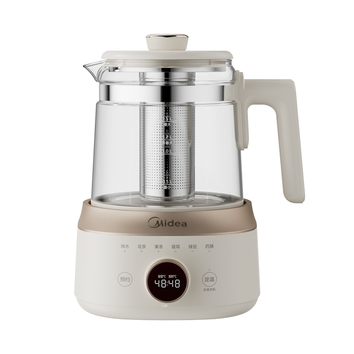 美的养生壶 MK-YS15B201 220V 丝印  壶盖带滤网 GB