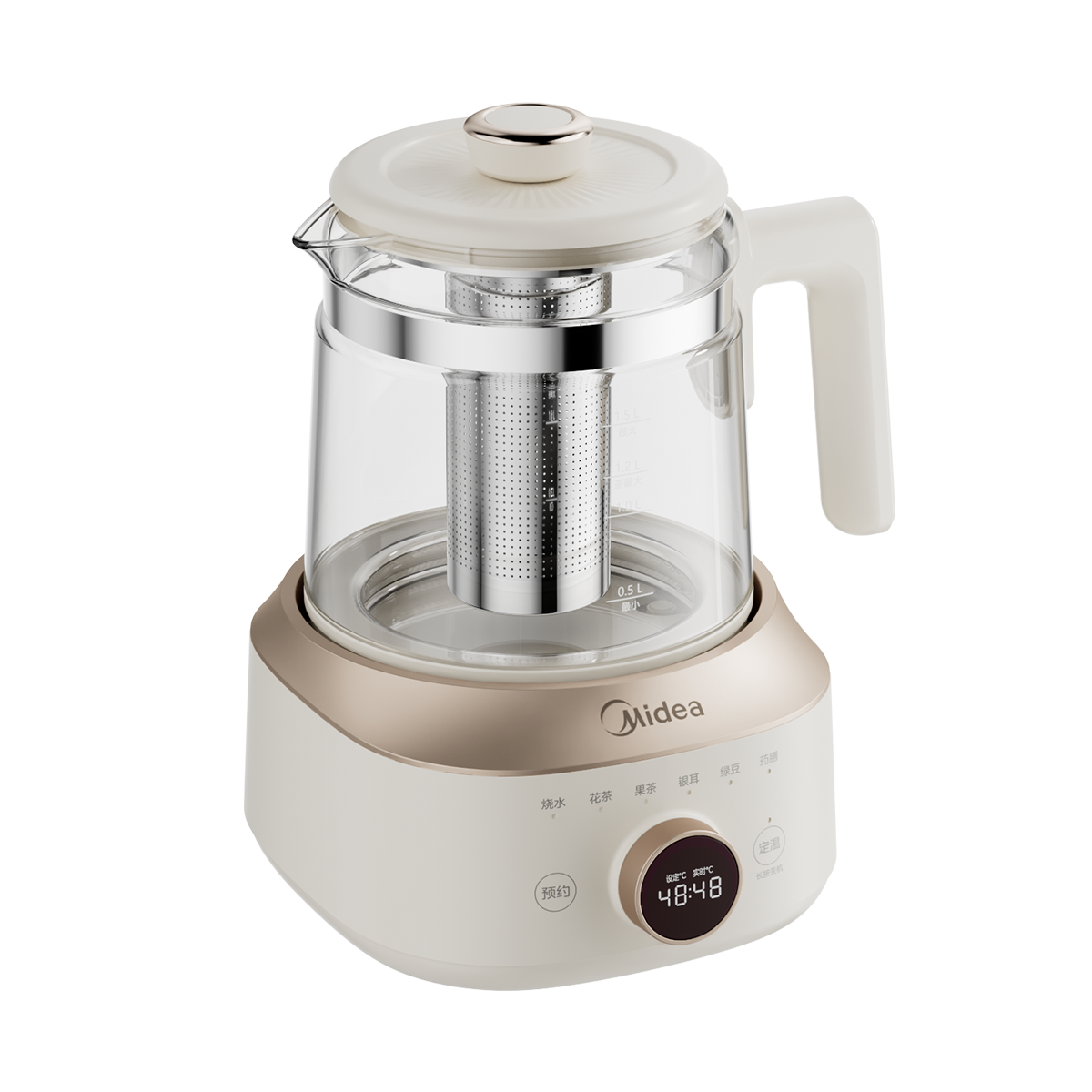 美的养生壶 MK-YS15B201 220V 丝印  壶盖带滤网 GB