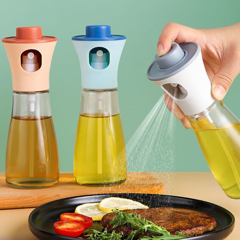 美之扣 喷油壶按压式喷油瓶大口径油瓶烧烤喷油壶厨房雾油瓶 180ml(颜色随机）