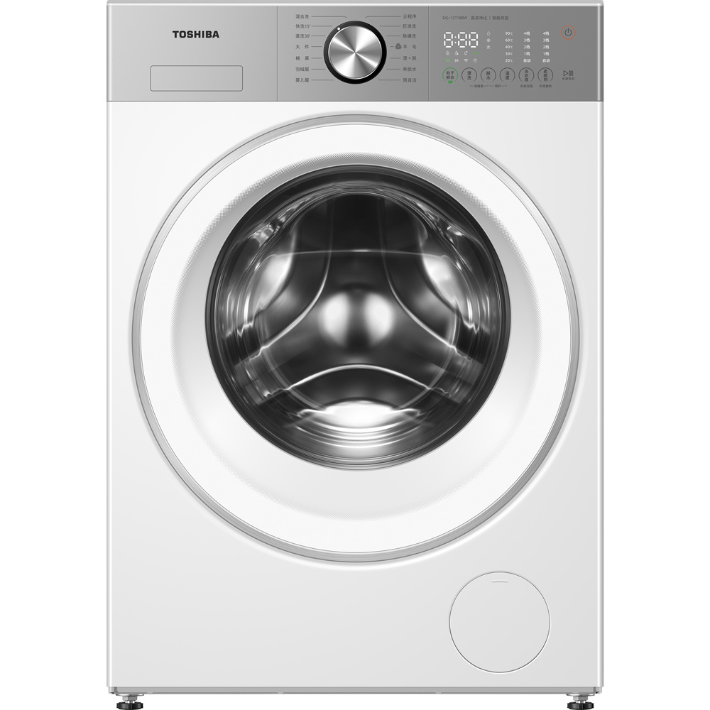 【东芝】【玉兔2.0 Ultra】 12kg滚筒洗衣机 三有七真DG-12T18BW 