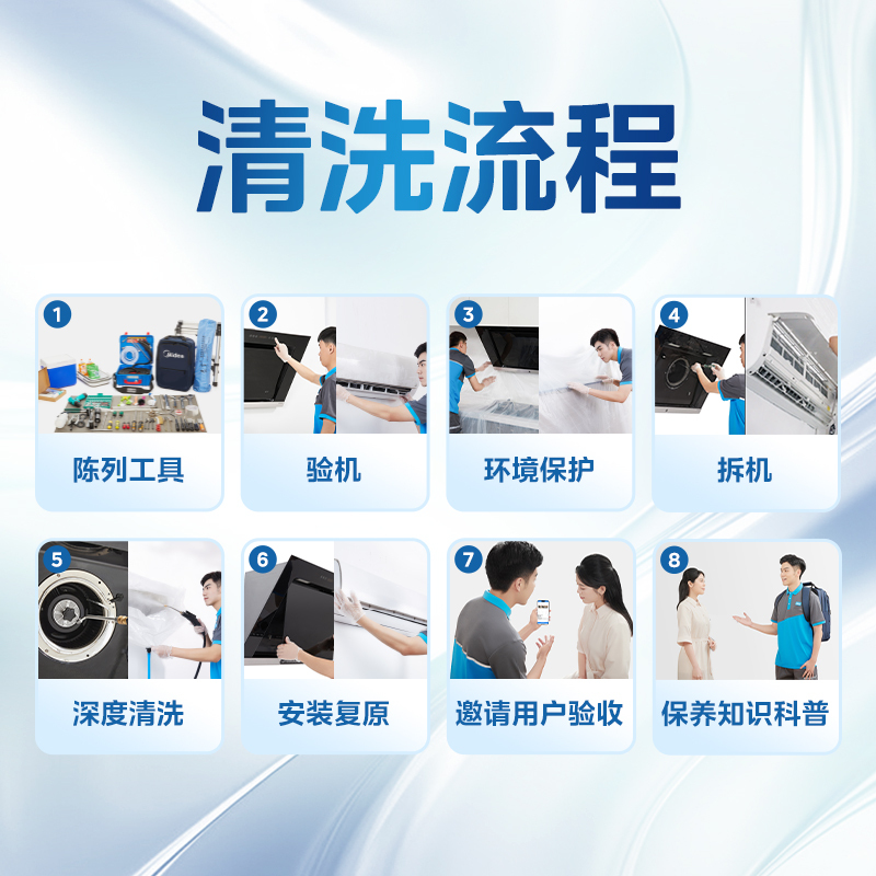 【不限品牌】家电清洗服务 空调挂机内机深度清洗+油烟机深度清洗上门服务