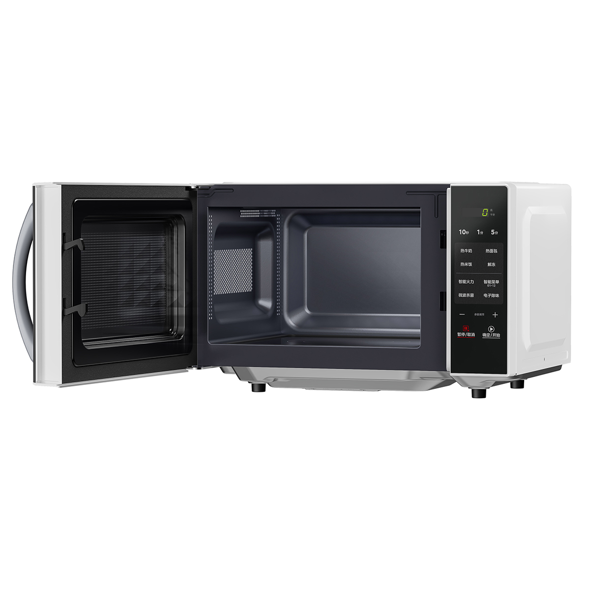 美的微波炉家用小型平板式智能菜单高效速热 一键解冻杀菌除味易清洁内胆【新品M2C】